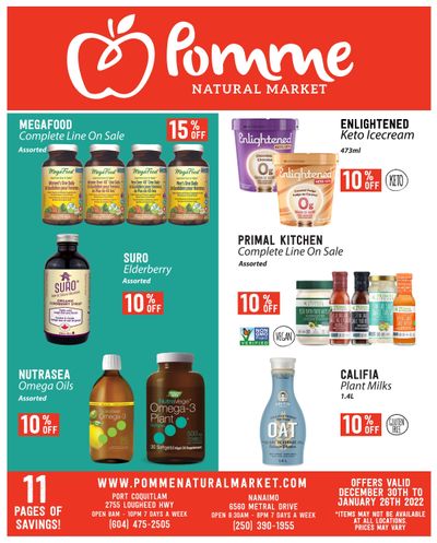 Pomme Natural Market Monthly Flyer December 30 to January 26