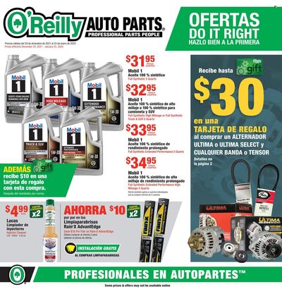 O'Reilly Auto Parts Weekly Ad Flyer December 29 to January 5