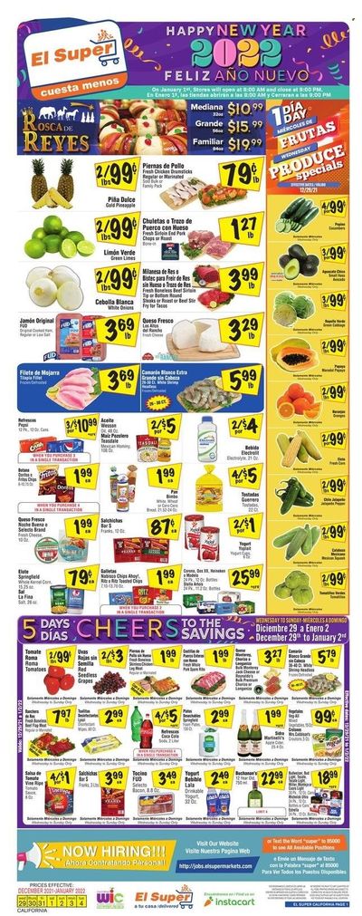 El Super (CA, NM, NV, TX) Weekly Ad Flyer December 29 to January 5