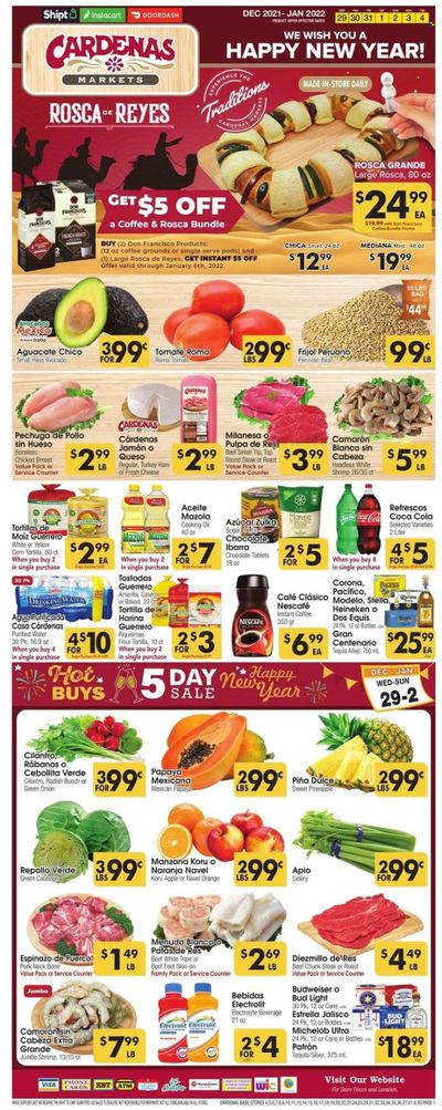 Cardenas (CA, NV) Weekly Ad Flyer December 30 to January 6