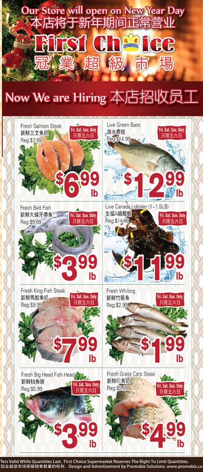 First Choice Supermarket Flyer December 31 to January 6