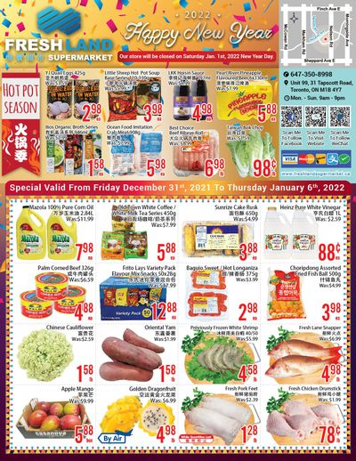 FreshLand Supermarket Flyer December 31 to January 6