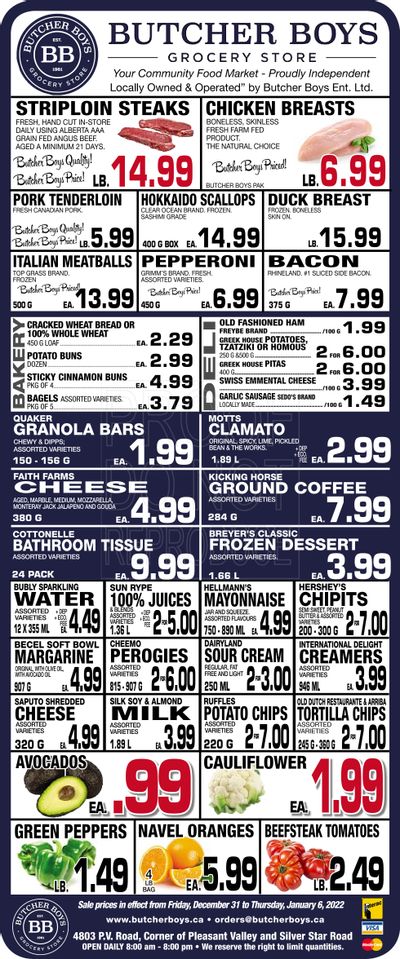 Butcher Boys Grocery Store Flyer December 31 to January 6