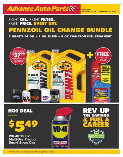 Advance Auto Parts Weekly Ad Flyer December 31 to January 7