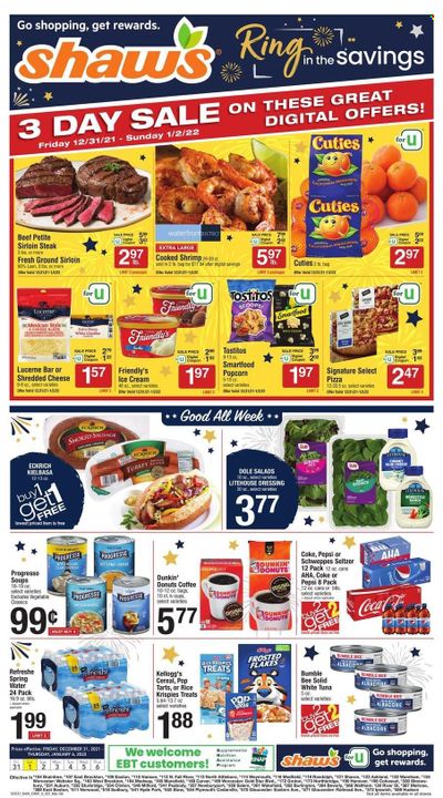 Shaw’s (MA, ME, NH, RI, VT) Weekly Ad Flyer December 31 to January 7