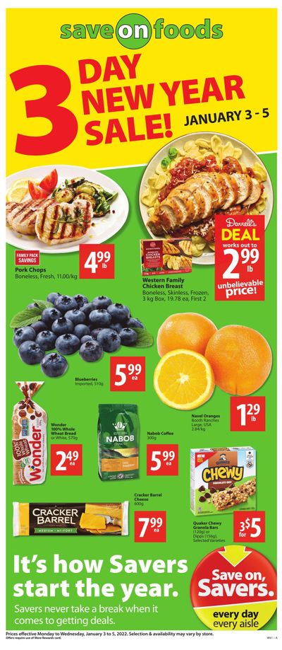 Save on Foods (BC) Flyer January 3 to 5