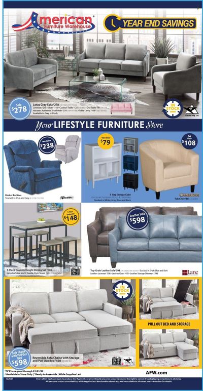 American Furniture Warehouse (AZ, CO, TX) Weekly Ad Flyer January 1 to January 8