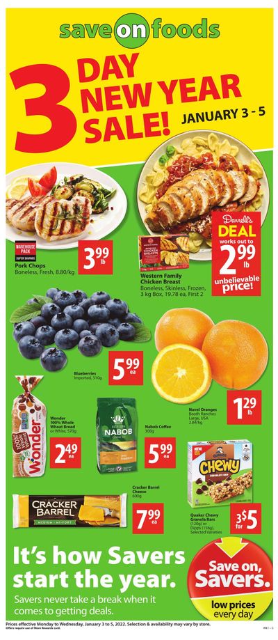 Save on Foods (SK) Flyer January 3 to 5