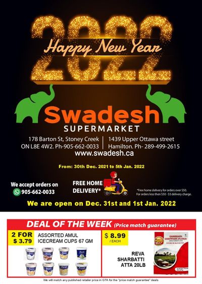 Swadesh Supermarket Flyer December 30 to January 5