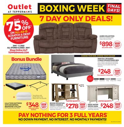 Outlet at Tepperman's Flyer January 1 to 6