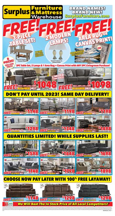Surplus Furniture & Mattress Warehouse (Medicine Hat) Flyer January 3 to 16