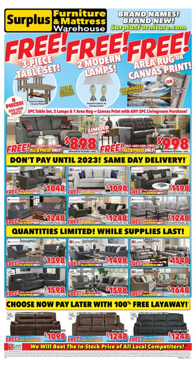 Surplus Furniture & Mattress Warehouse (London) Flyer January 3 to 16