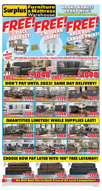 Surplus Furniture & Mattress Warehouse (Edmonton) Flyer January 3 to 16