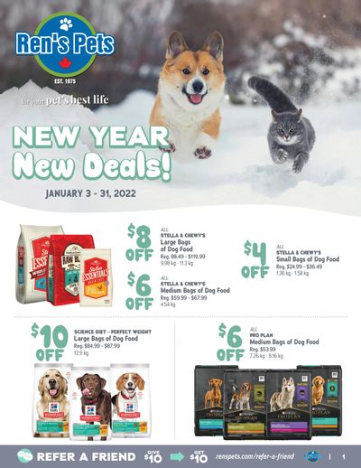 Ren's Pets Depot New Year New Deals Flyer January 3 to 31