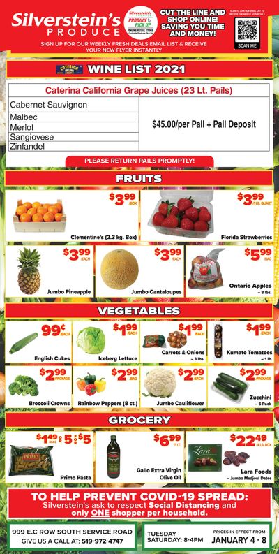 Silverstein's Produce Flyer January 4 to 8