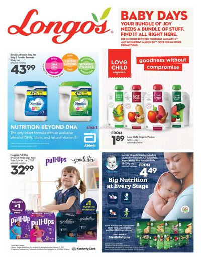 Longo's Baby Days Flyer January 6 to March 30