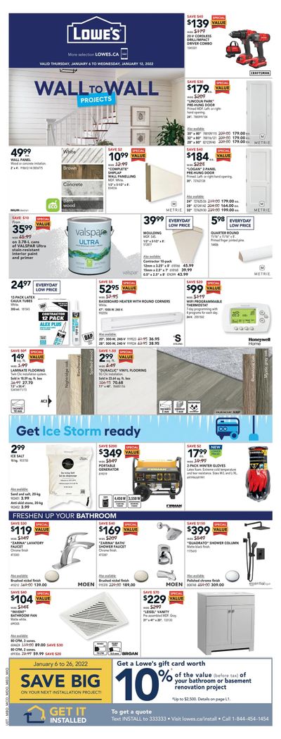 Lowe's Flyer January 6 to 12