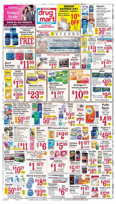 Discount Drug Mart (OH) Weekly Ad Flyer January 5 to January 12