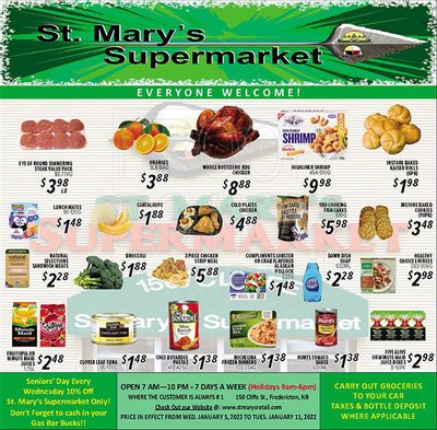 St. Mary's Supermarket Flyer January 5 to 11