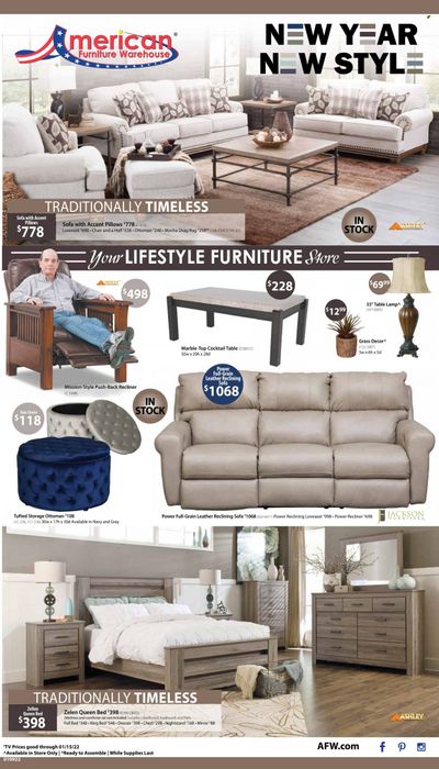 American Furniture Warehouse (AZ, CO, TX) Weekly Ad Flyer January 6 to January 13