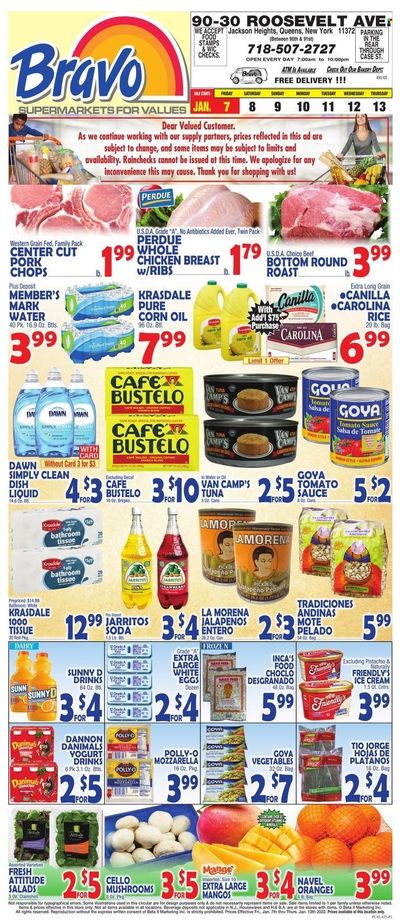 Bravo Supermarkets (CT, FL, MA, NJ, NY, PA) Weekly Ad Flyer January 6 to January 13