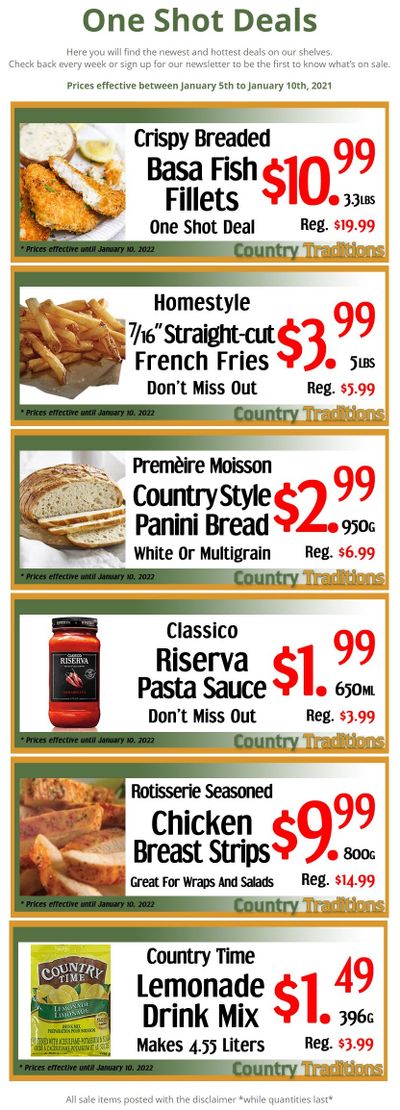 Country Traditions One-Shot Deals Flyer January 5 to 10