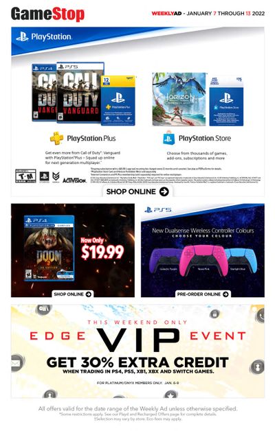 GameStop Flyer January 7 to 13