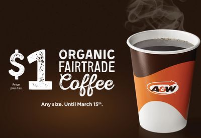 A&W Canada Offers: Enjoy Any Size Coffee for Only $1.00