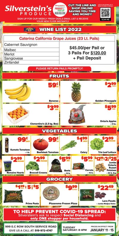 Silverstein's Produce Flyer January 11 to 15
