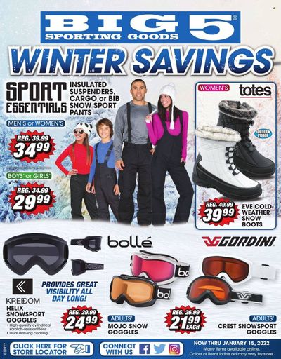 Big 5 (AZ, CA, CO, ID, NM, OR, UT, WA) Weekly Ad Flyer January 12 to January 19