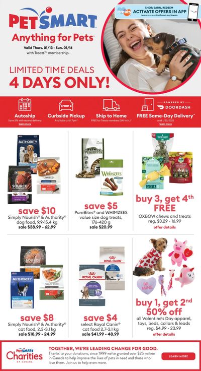 PetSmart 4-Days Only Flyer January 13 to 16