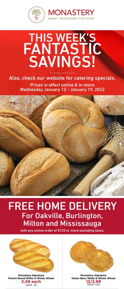 Monastery Bakery Flyer January 12 to 19