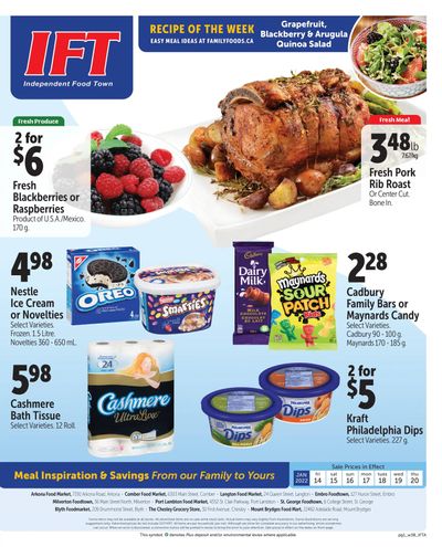 IFT Independent Food Town Flyer January 14 to 20