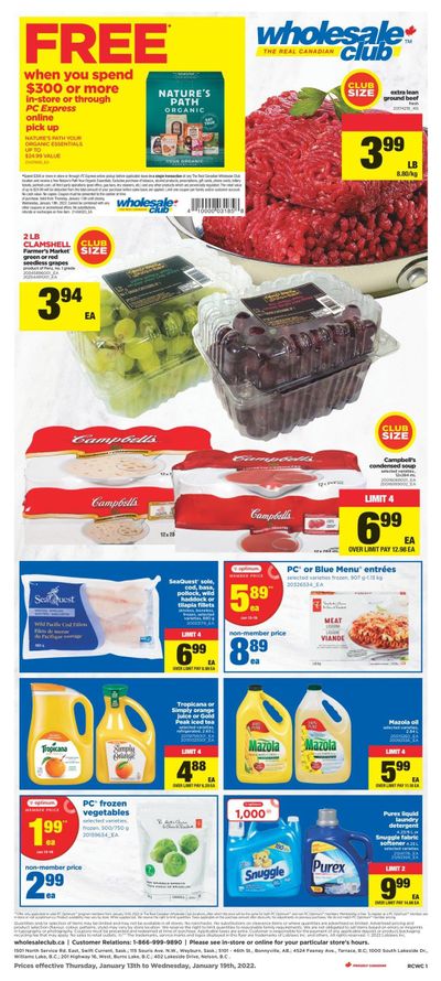 Real Canadian Wholesale Club Flyer January 13 to 19
