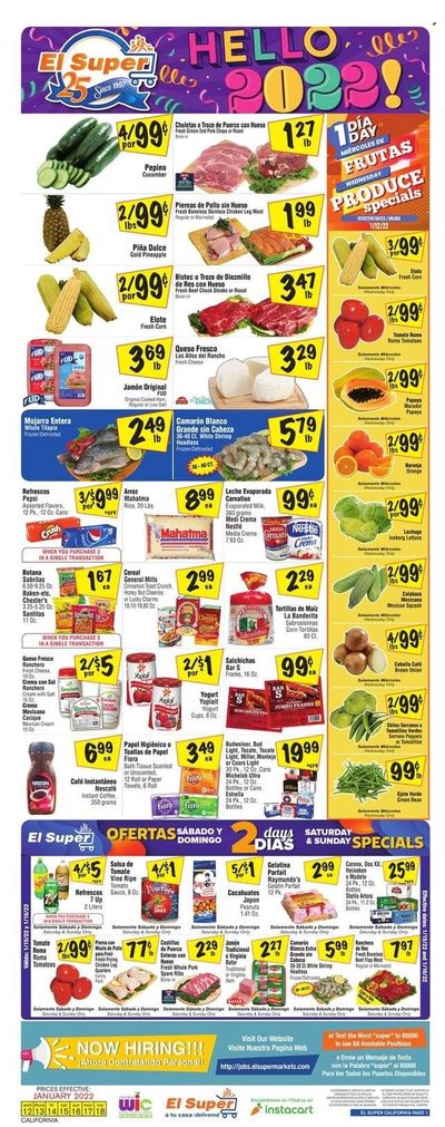 El Super (CA, NM, NV, TX) Weekly Ad Flyer January 13 to January 20