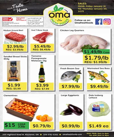Oma Fresh Foods Flyer January 14 to 20
