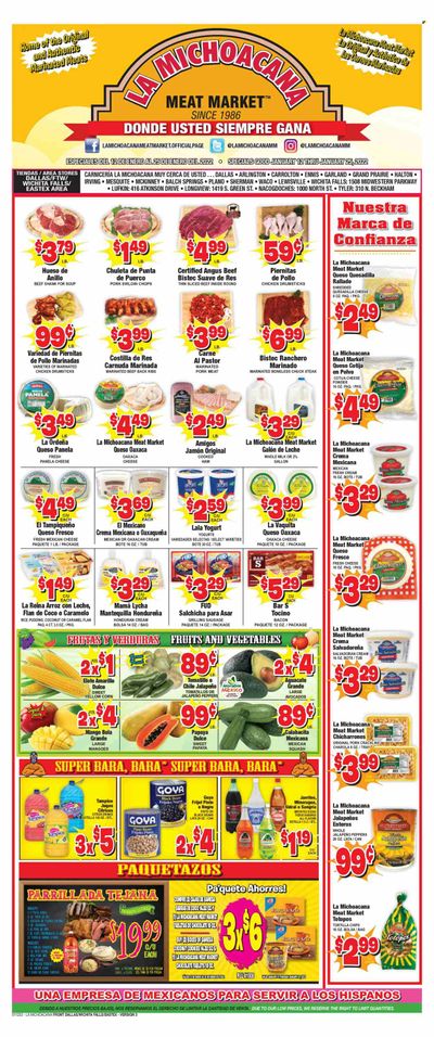 La Michoacana Meat Market (TX) Weekly Ad Flyer January 13 to January 20