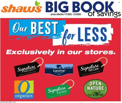 Shaw’s (MA, ME, NH, RI, VT) Weekly Ad Flyer January 13 to January 20
