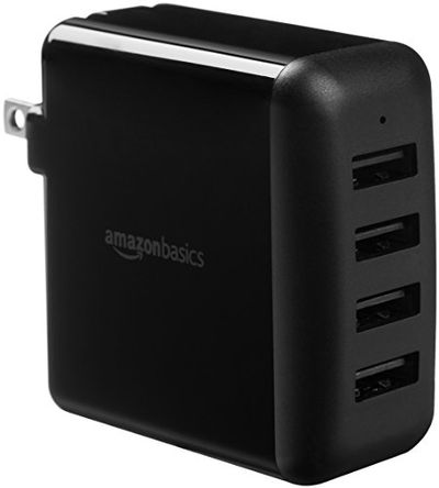 AmazonBasics 40W 4-Port Multi USB Wall Charger, Black $21.06 (Reg $31.13)
