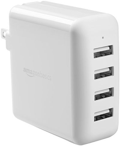 AmazonBasics 40W 4-Port Multi USB Wall Charger, White $21.06 (Reg $31.13)
