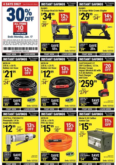 Harbor Freight Weekly Ad Flyer January 15 to January 22