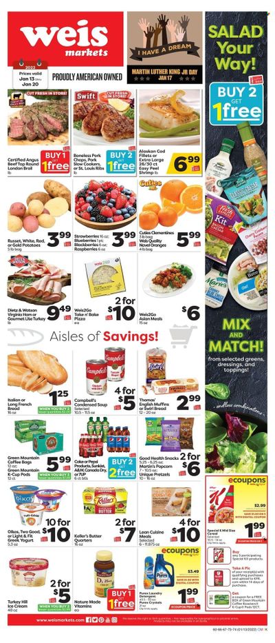 Weis (MD, NY, PA) Weekly Ad Flyer January 15 to January 22