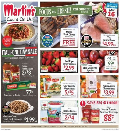 Martin’s (IN, MI) Weekly Ad Flyer January 15 to January 22