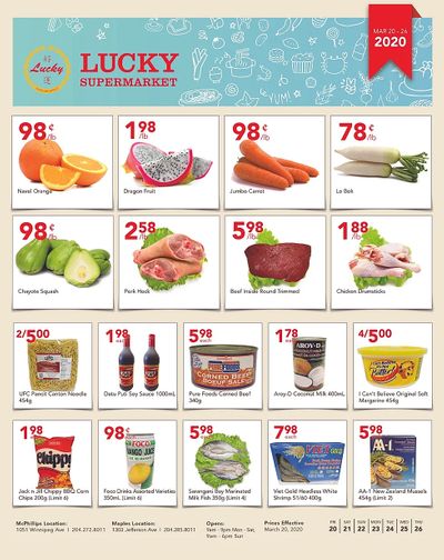 Lucky Supermarket (Winnipeg) Flyer March 20 to 26