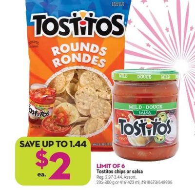 Giant Tiger Canada: Tostitos Chips And Salsa $1.25 Each After Coupon This Week!
