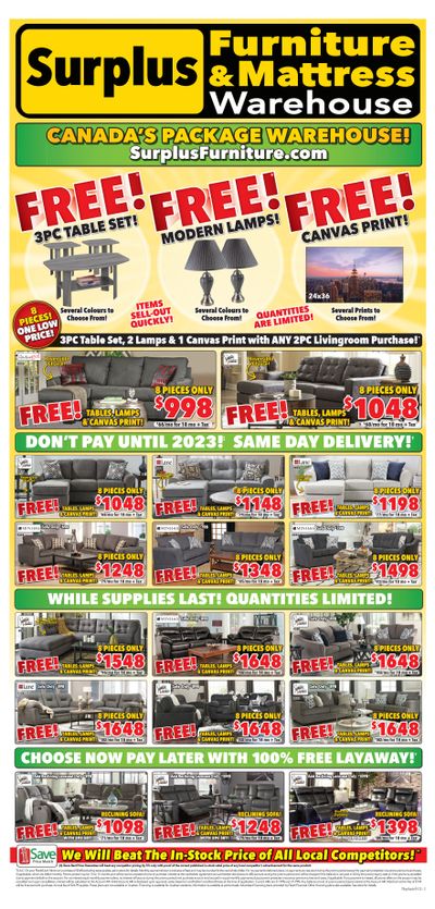 Surplus Furniture & Mattress Warehouse (Thunder Bay) Flyer January 17 to 30