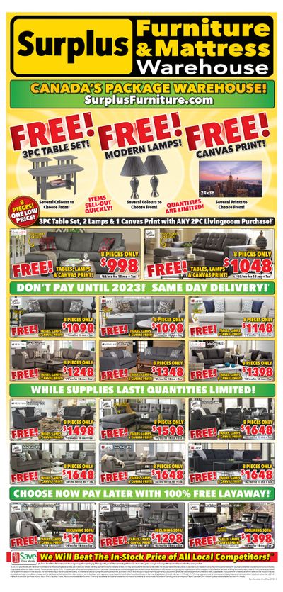Surplus Furniture & Mattress Warehouse (Saint John) Flyer January 17 to 30