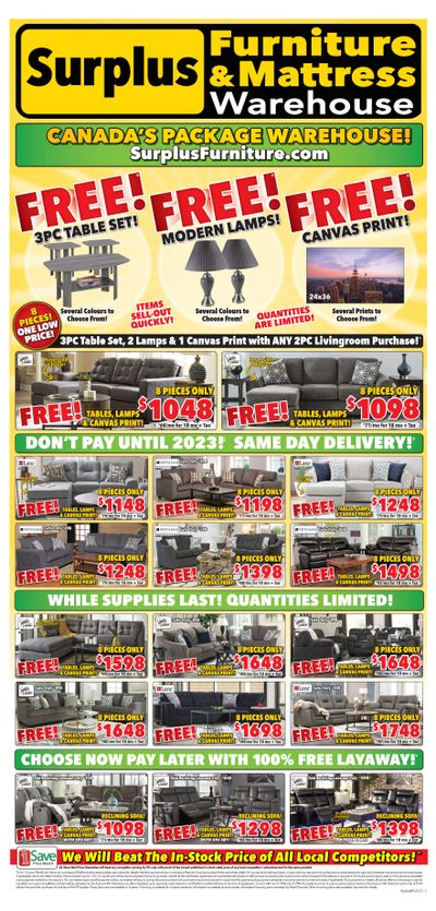 Surplus Furniture & Mattress Warehouse (Regina) Flyer January 17 to 30