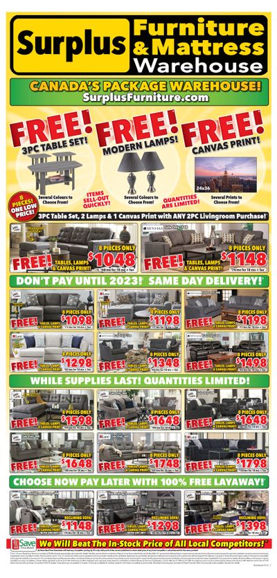 Surplus Furniture & Mattress Warehouse (Lethbridge) Flyer January 17 to 30