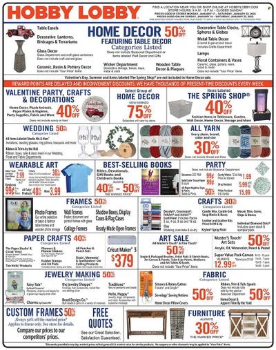 Hobby Lobby Weekly Ad Flyer January 17 to January 24 Hobby Lobby Weekly Ad Flyer January 17 to January 24